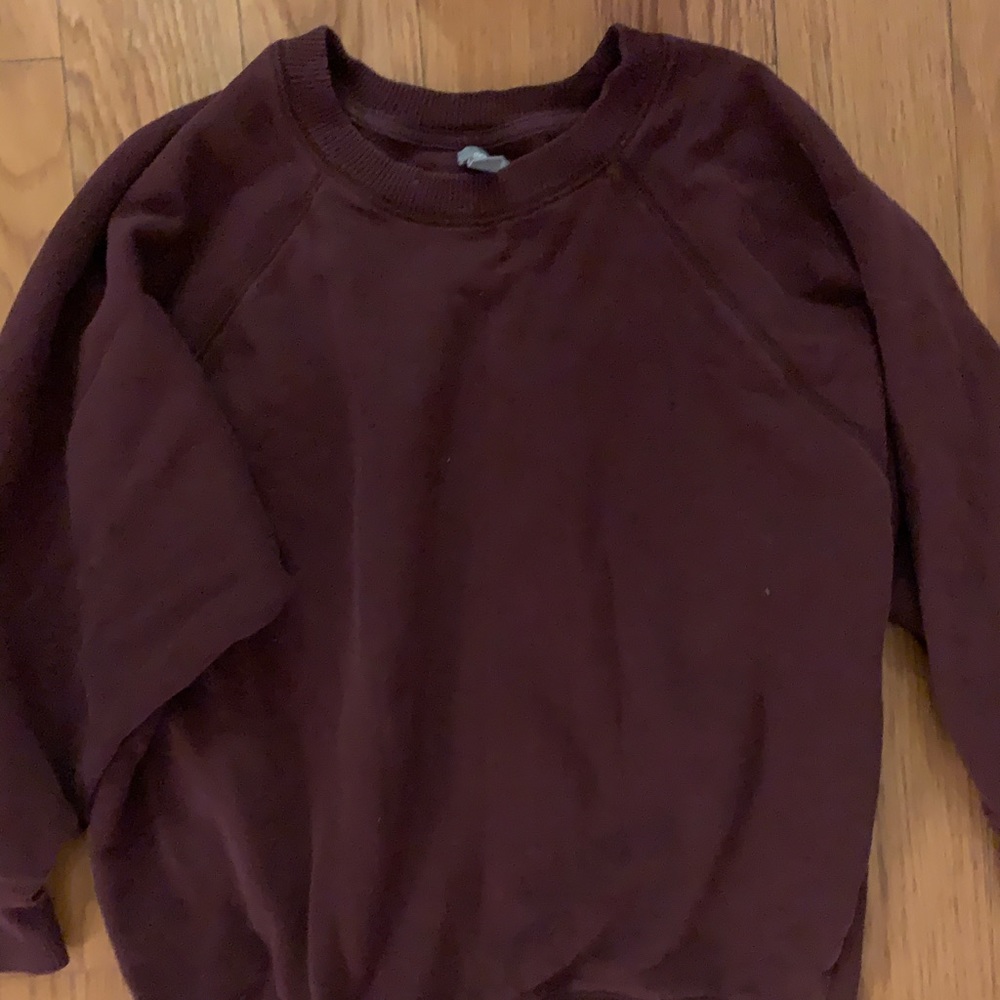 Casual burgundy long sleeve t shirt